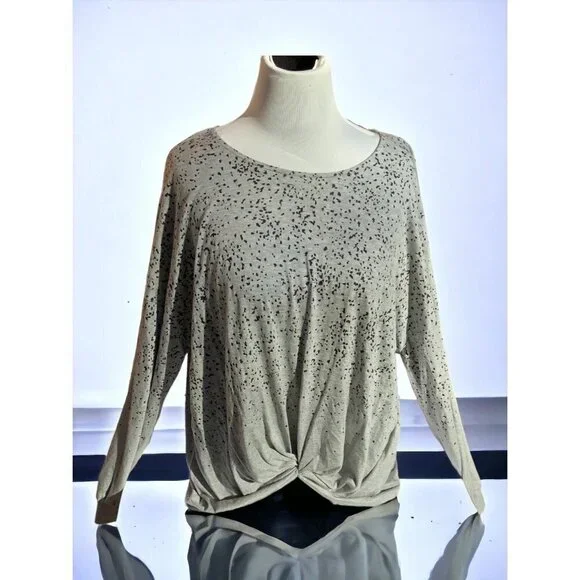 Karen Kane night lights tunic twist tie front top long sleeve gray NEW Large - Picture 8 of 10